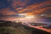 Power station at sunset