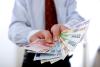 Businessman with euro bills