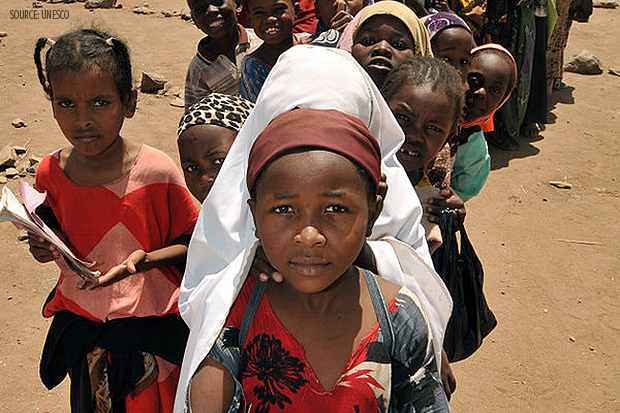 A Kenyan girl at the center