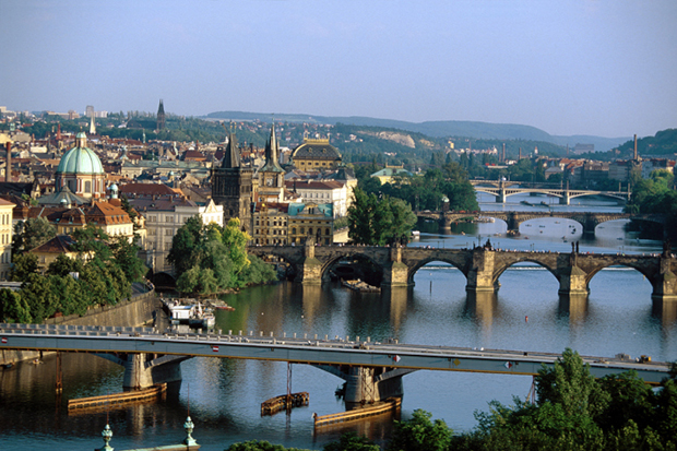 Vtalva River in Prague, Czech Republic 
