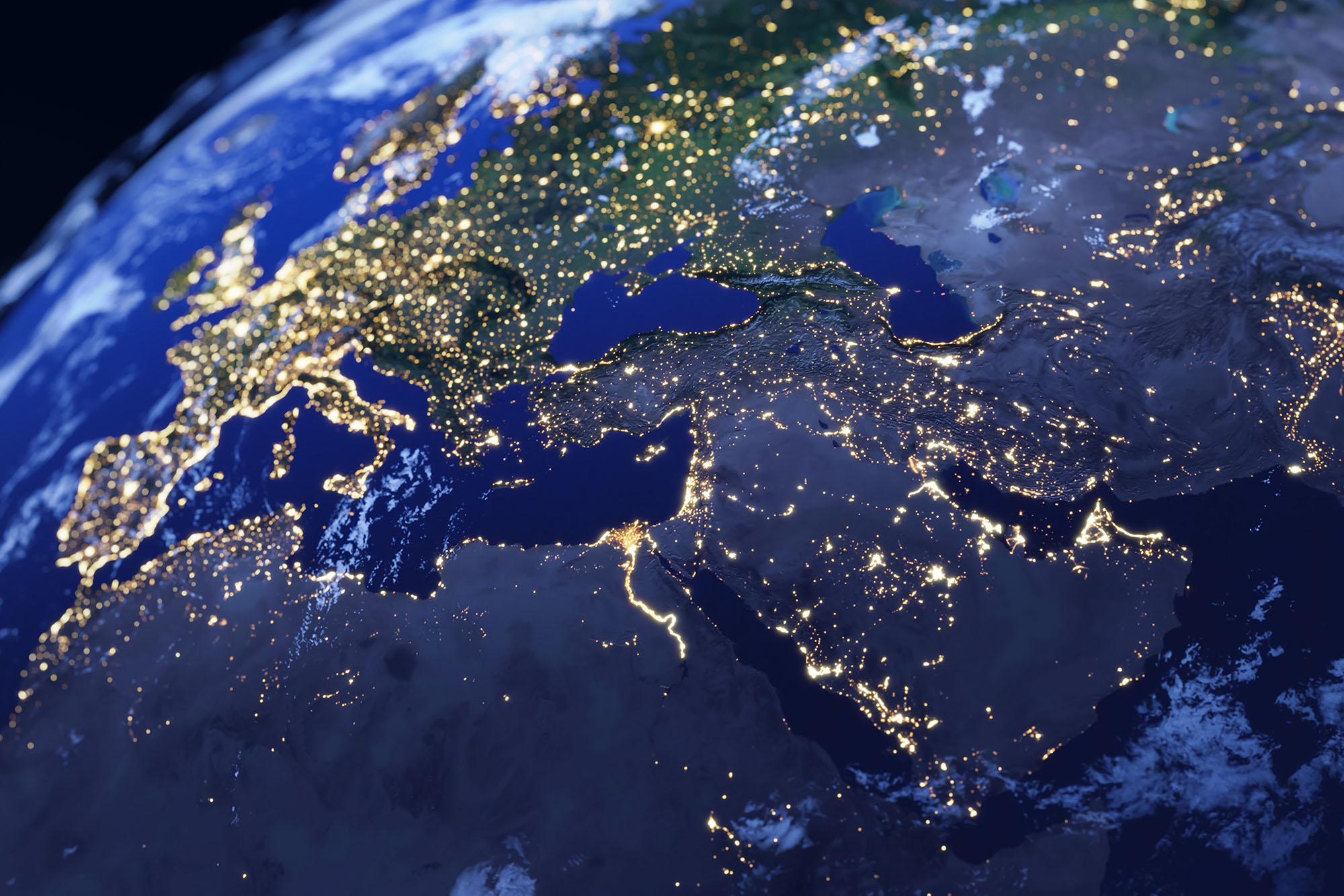 Lumini de noapte din Orientul Mijlociu văzute din spațiu