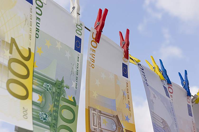 Euro notes drying after being money laundered