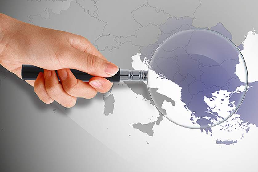 The map of Balkans under the magnifying glass