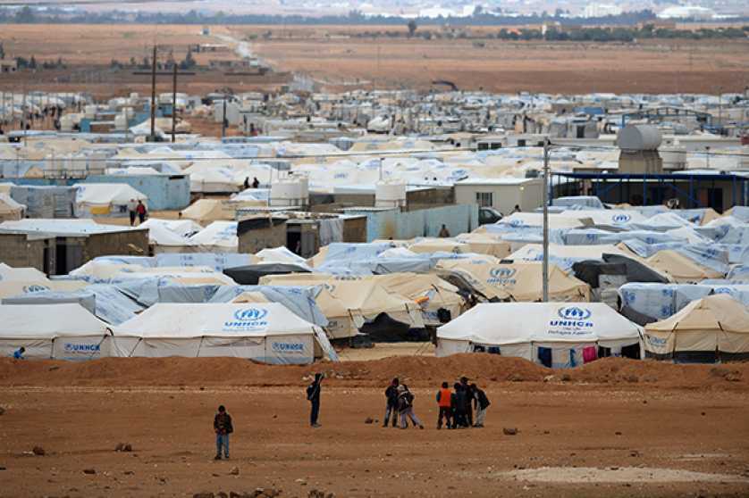 Refugees in the Zaatari camp in Jordan