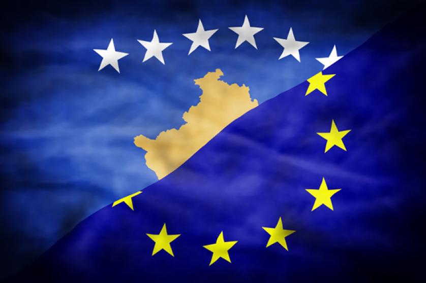 Kosovo and European Union mixed flag