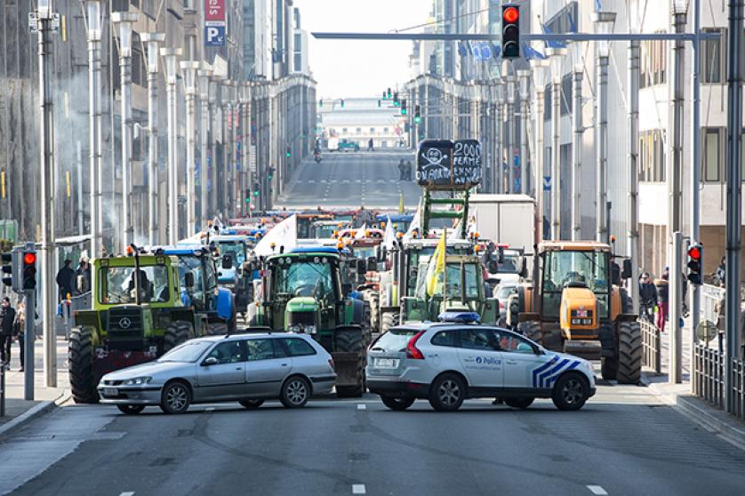 Διαμαρτυρίες αγροτών στις Βρυξέλλες