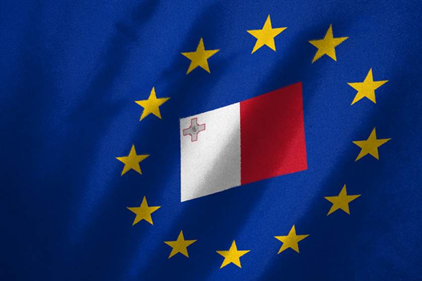 Malta flag in the EU flag