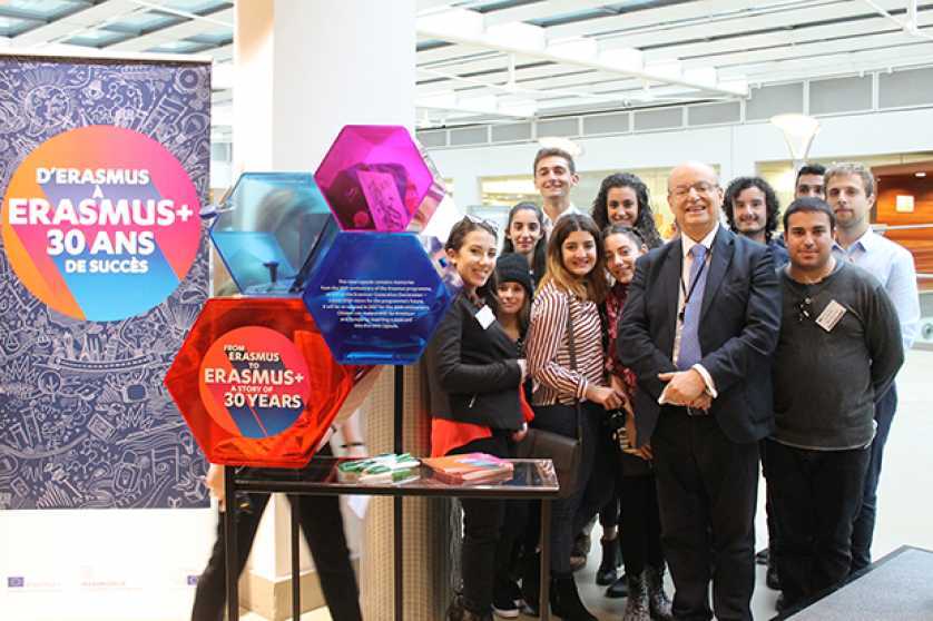 Francis Zammit Dimech MEP meeting students who participated in the Erasmus+ Programme