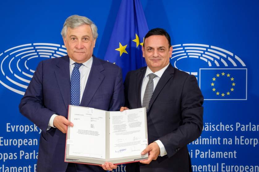 Antonio Tajani, President of the EP and David Casa MEP