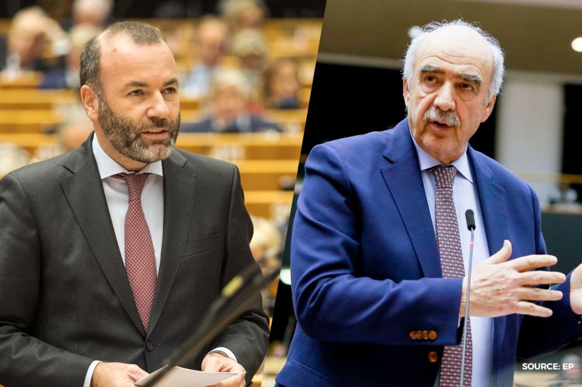 Φωτογραφία του Μάνφρεντ Βέμπερ και του Βαγγέλη Μεϊμαράκη