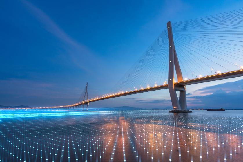 Bridge with lights