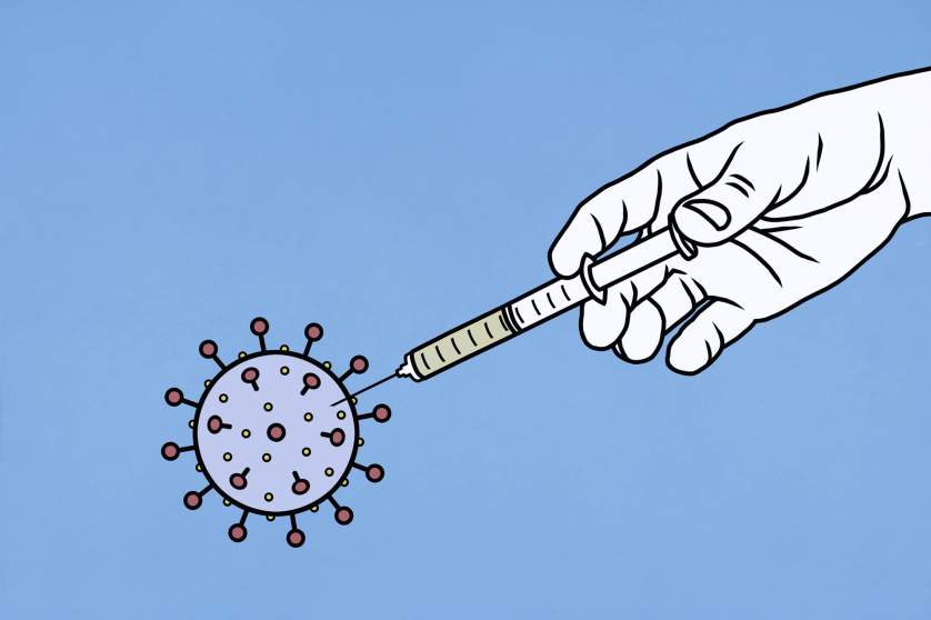 Καρικατούρα εμβολίου κατά του κορωνοϊού