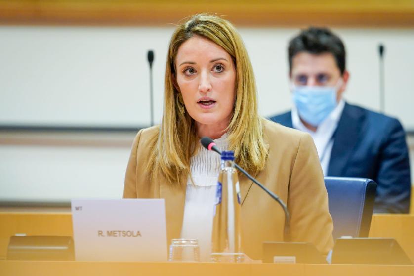 Vice President Roberta Metsola MEP speaking during a Committee meeting.