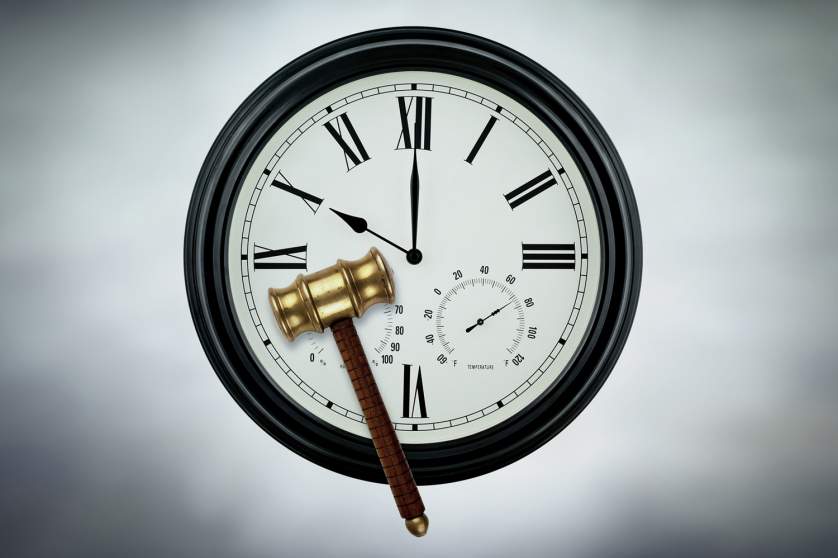 clock with a judge hammer