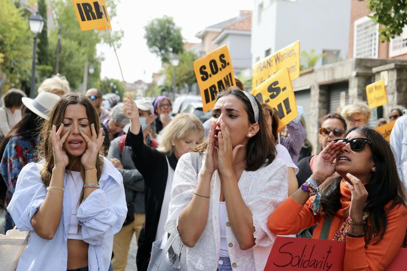 Rally In Front Of The Iranian Embassy In Protest Of The Death Of Mahsa Amini