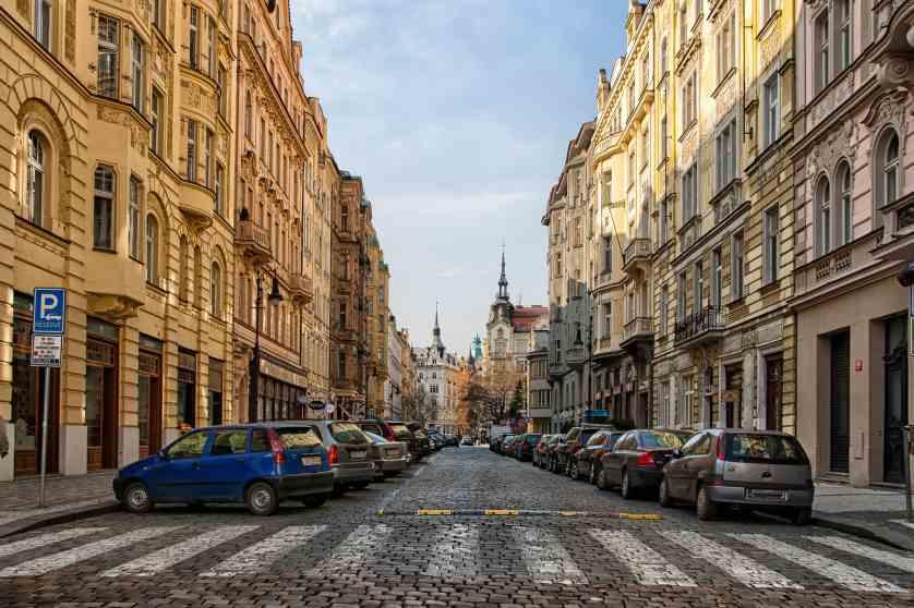 Streets and architecture of Czech capital of Prague