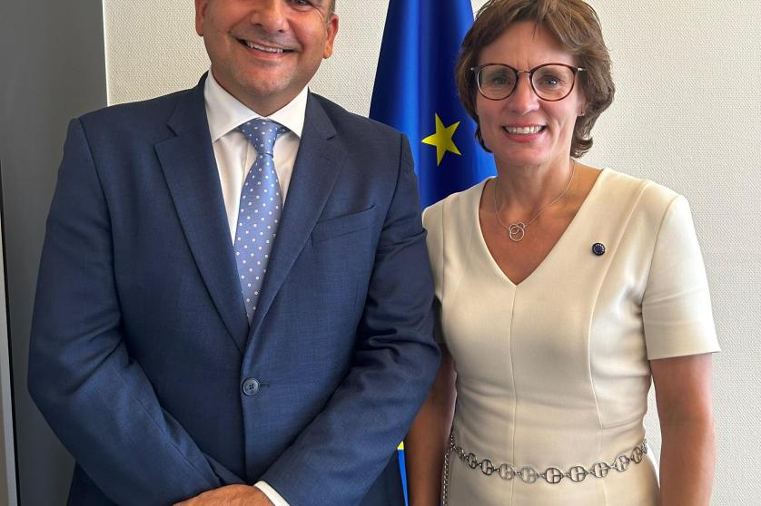 MEp Agius with Commissioner Roswall