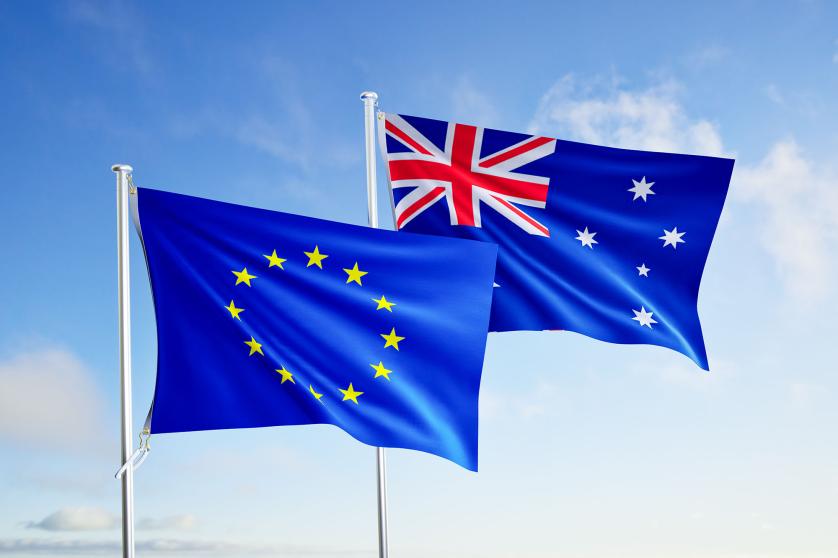 EU-Australia flags