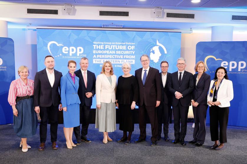 EPP Group MEPs with Latvian PM Evika Silina