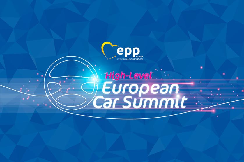 High-level European Car Summit and EPP Group Logos