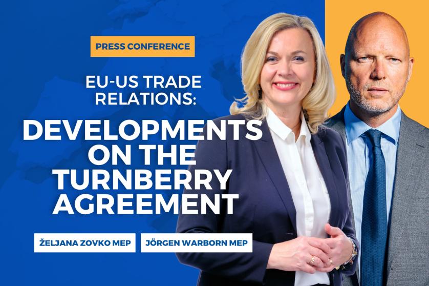 Tisková konference Obchod mezi EU a USA