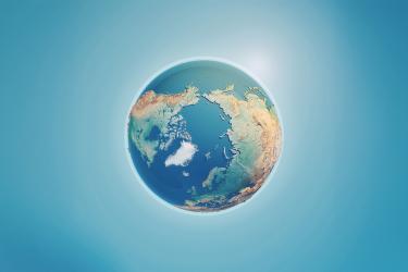 North Pole 3D Render of the Planet Earth.Made with Natural Earth