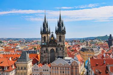 View of Church of our Lady, Old Town, Prague, Czechia