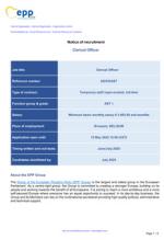 Notice of Recruitment