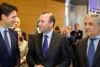 Besuch des kanadischen Premierministers im Europäischen Parlament in Straßburg