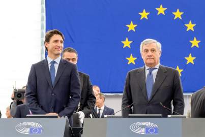 Besuch des kanadischen Premierministers im Europäischen Parlament in Straßburg