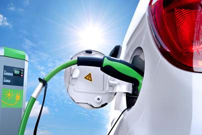 Electric Car loading on Solar Charging Station