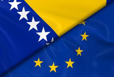 Flags of Bosnia and Herzegovina and the European Union