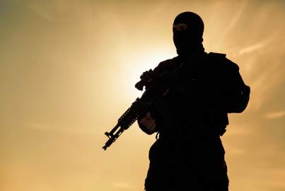 Silhouette of soldier
