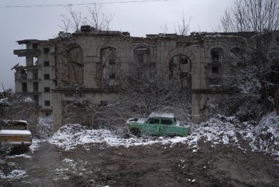 Φωτογραφία από βομβαρδισμούς στο Ναγκόρνο Καραμπάχ