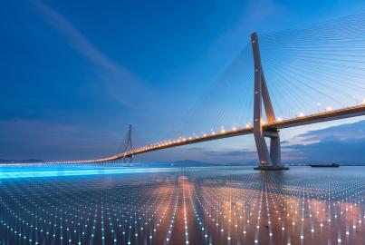 Bridge with lights