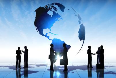 Global Business people team silhouettes