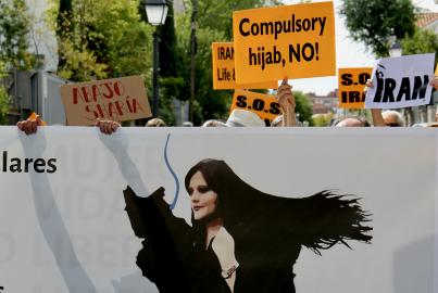 Rally In Front Of The Iranian Embassy In Protest Of The Death Of Mahsa Amini