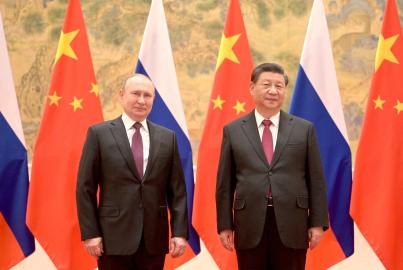Russian President Vladimir Putin and Chinese President Xi Jinping meet in Beijing, China
