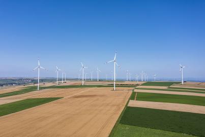 Wind farm and cornfields