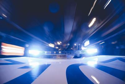 Police patrol lights on car roof