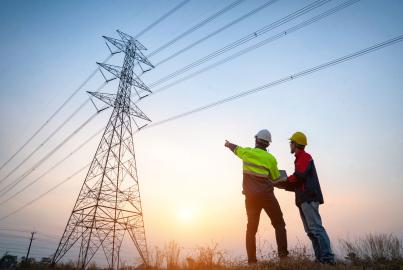 Electrical engineer working