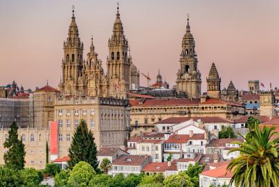 View of the old town of Santiago de Compostela