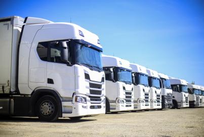  Trucks on a parking lot
