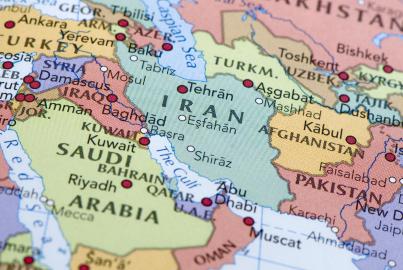 Focus on Iran on the Map