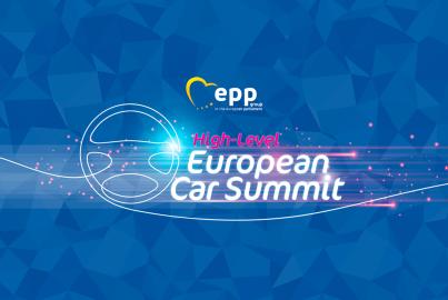 High-level European Car Summit and EPP Group Logos